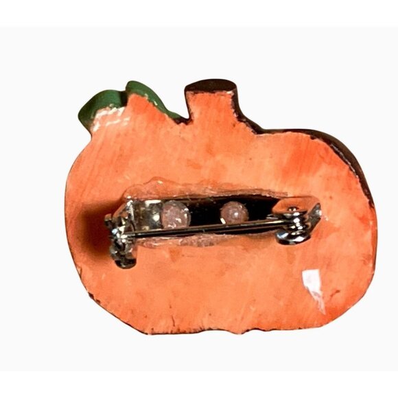 Fall Autumn Painted Pumpkin Lapel Pin Brooch - Picture 4 of 7